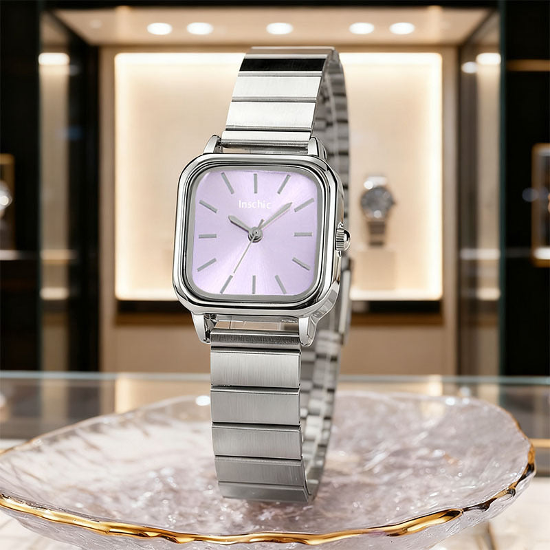 Cross-border Hot Selling Steel Strap Women's Watches Wholesale ins Women's Watch Girls Light Luxury Square Women's Watch Quartz Watch