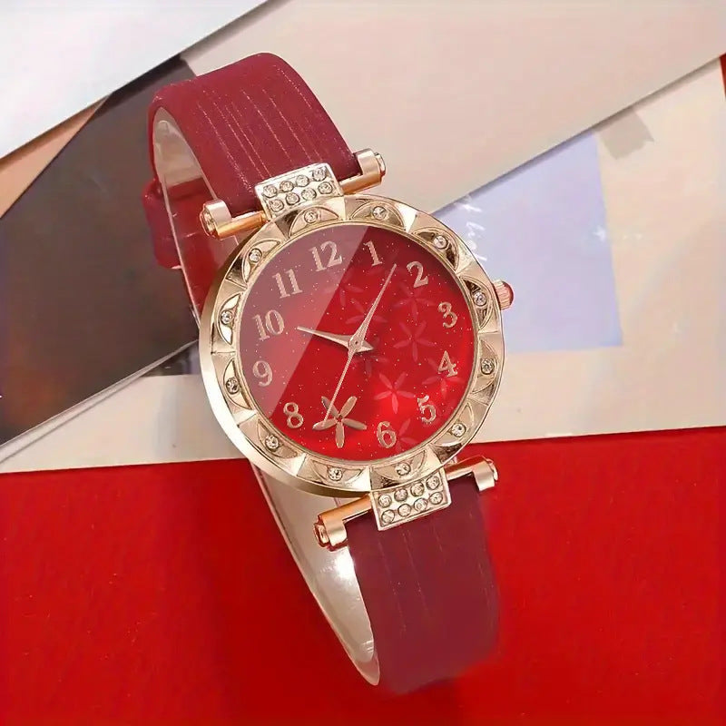 Cross-border Hot-Selling Women's Watch High-End Red Ribbon Quartz Watch Fashionable Niche Light Luxury Watch Wholesale
