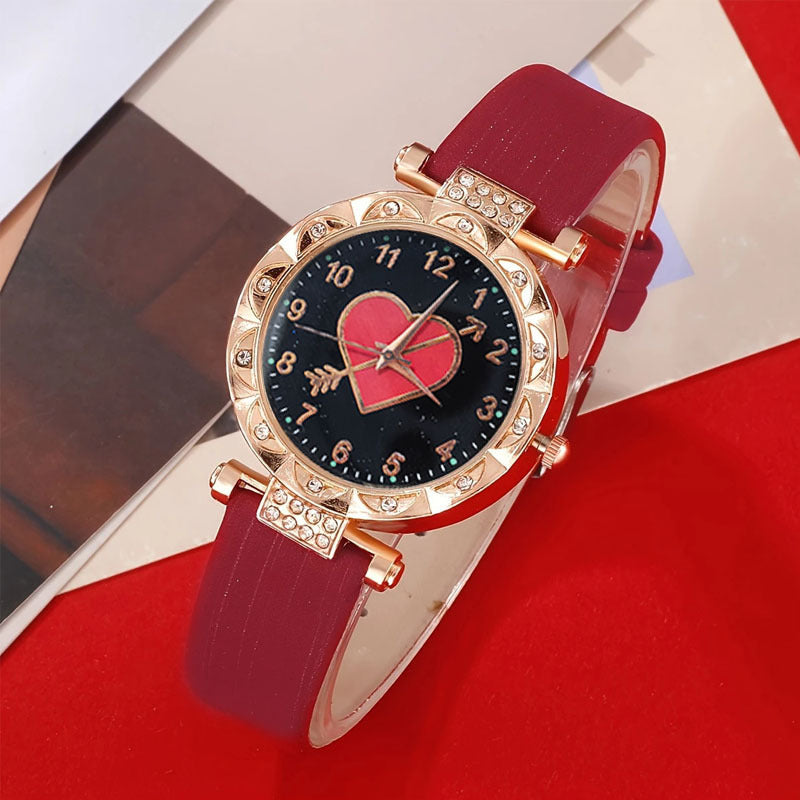 Cross-border Hot-Selling Women's Watch High-End Red Ribbon Quartz Watch Fashionable Niche Light Luxury Watch Wholesale