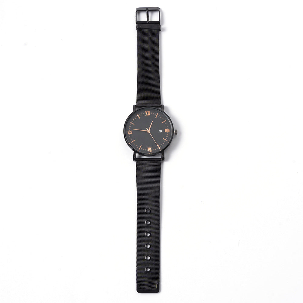 Minimalist Quartz Watch New Men's Watch Wholesale Gift Korean Version Versatile Wristwatch Manufacturer Mesh Strap Dropshipping Live Streaming