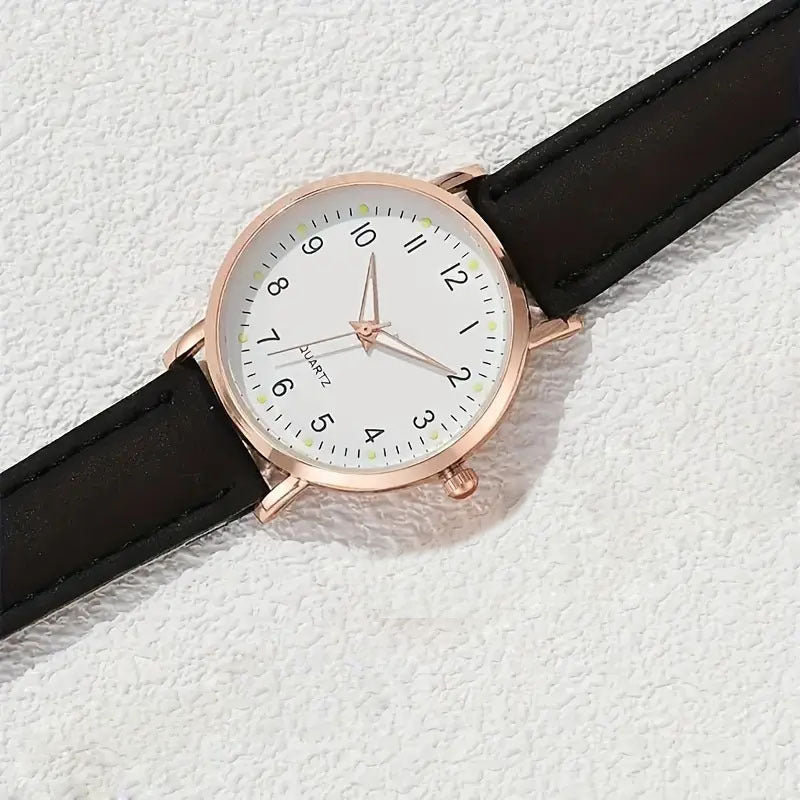Cross-Border Simple Design Leather Strap Women's Watch High-End Feel Fresh Decorative Watch for Girls