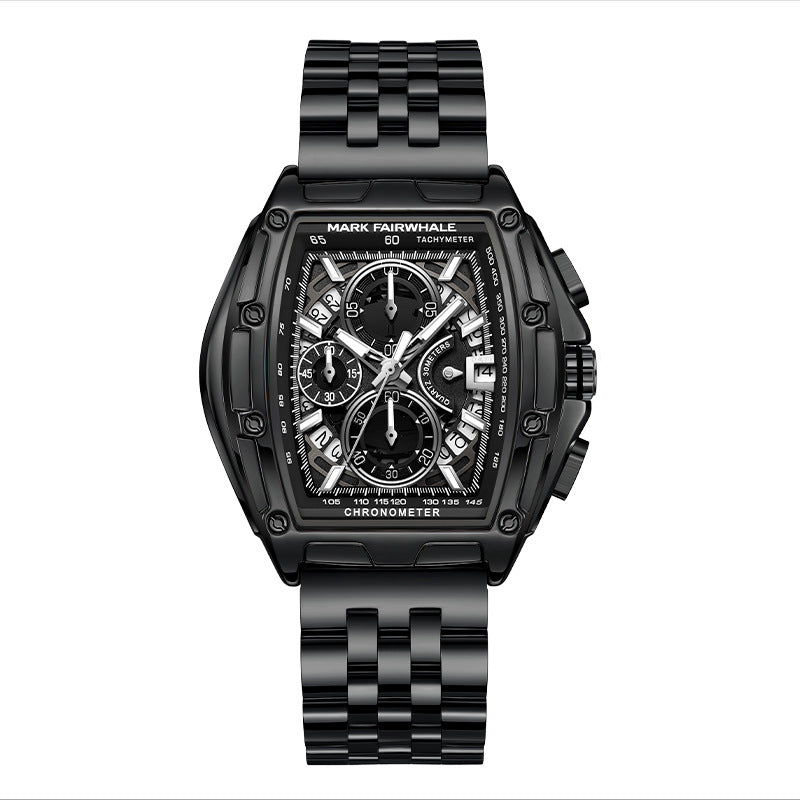 Mark Huafei Mark Fairwhale Brand multifunctional luminous chronograph skeleton hot-selling waterproof quartz watch