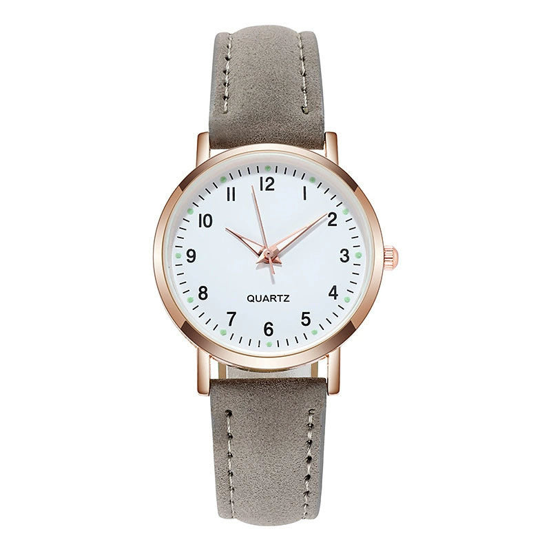 Cross-Border Simple Design Leather Strap Women's Watch High-End Feel Fresh Decorative Watch for Girls