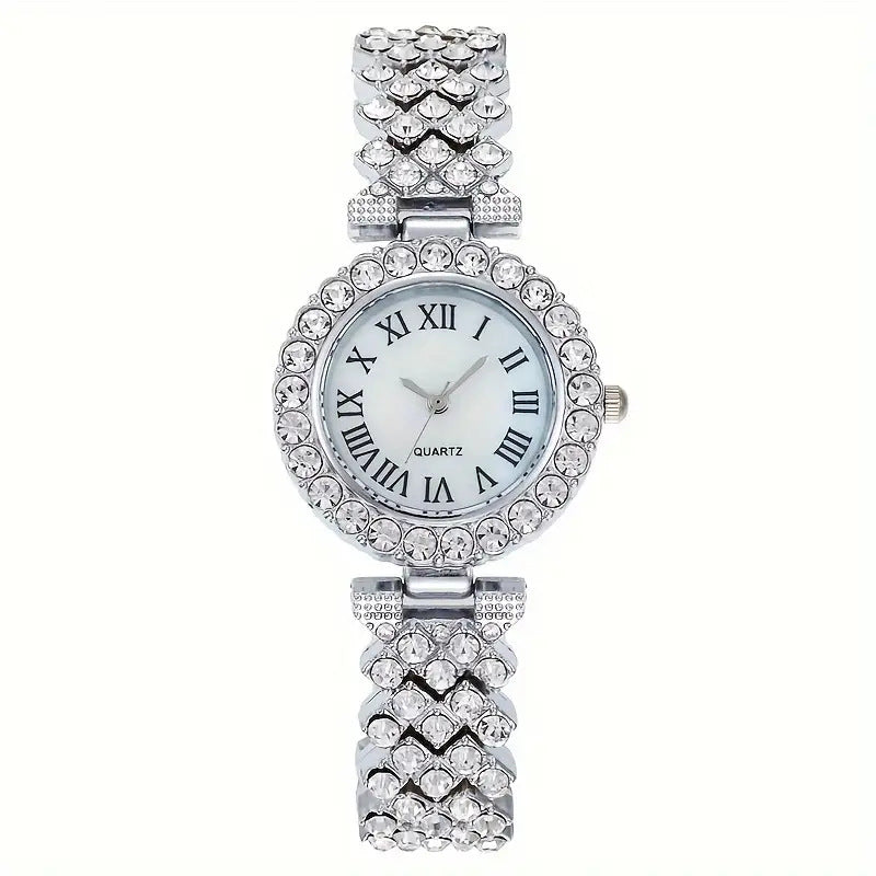 Cross-Border Hot-Selling Alloy Women's Bracelet Watch with Diamonds Trendy Decorative Watch Women's High-End Quartz Watch