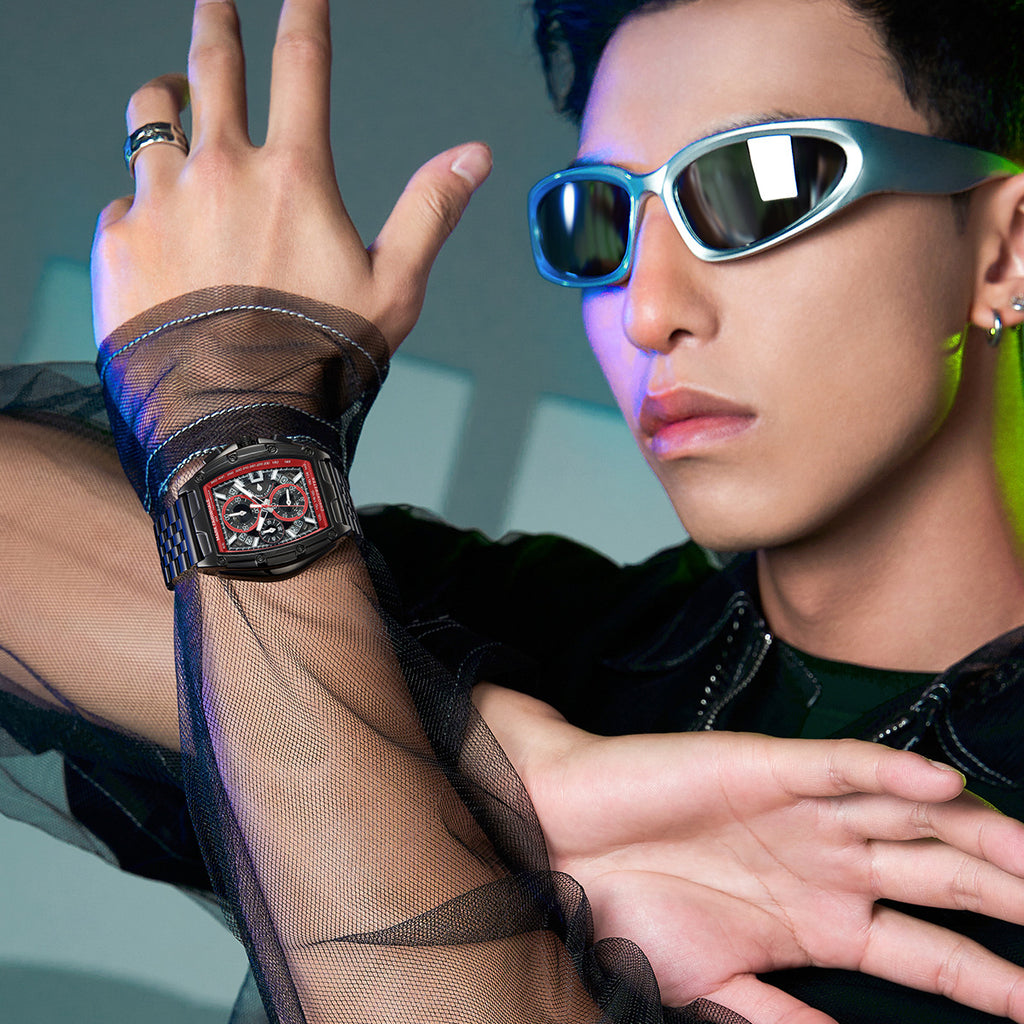 Mark Huafei Mark Fairwhale Brand multifunctional luminous chronograph skeleton hot-selling waterproof quartz watch