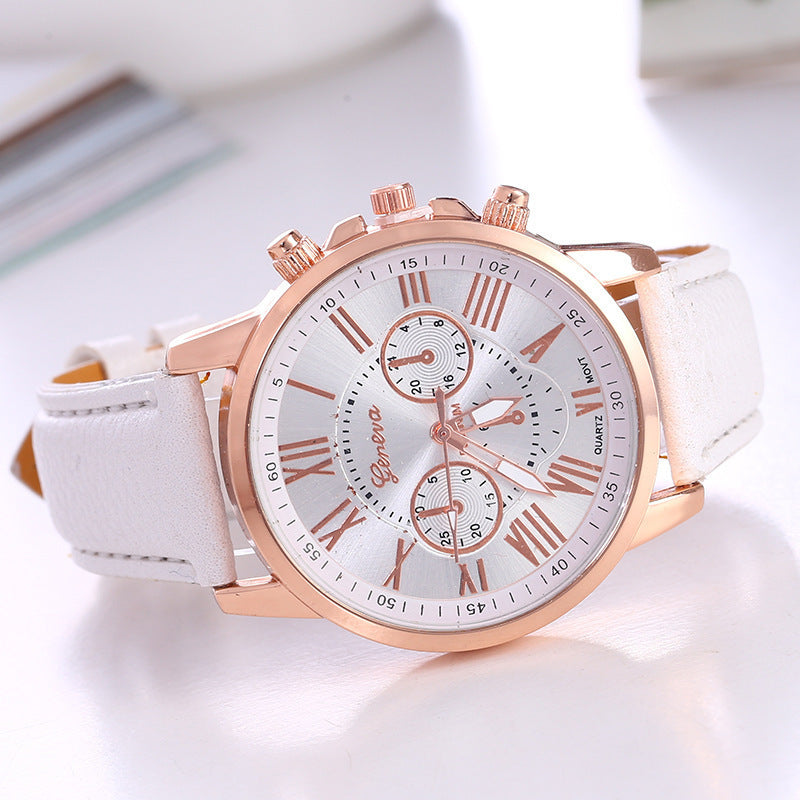 Cross-Border Hot-Selling Watches geneva Belt Women's Quartz Watch Classic Multi-Color Optional Women's Watch