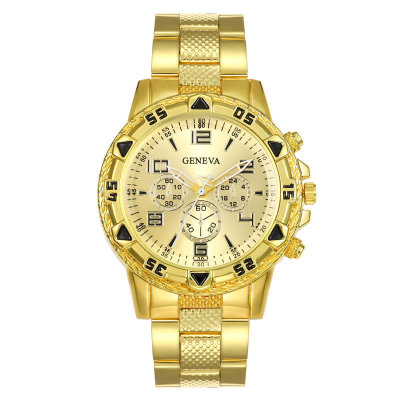 Southeast Asia Cross-Border Men's Watch Set Wholesale Steel Band Watch Men's Trendy Fashion Quartz Watch Men's Watch