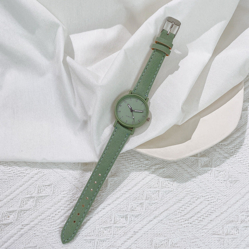 Cross-Border Fashion Retro Scale Digital Belt Women's Watch Fresh Casual Quartz Watch for Primary and Secondary School Students Wholesale