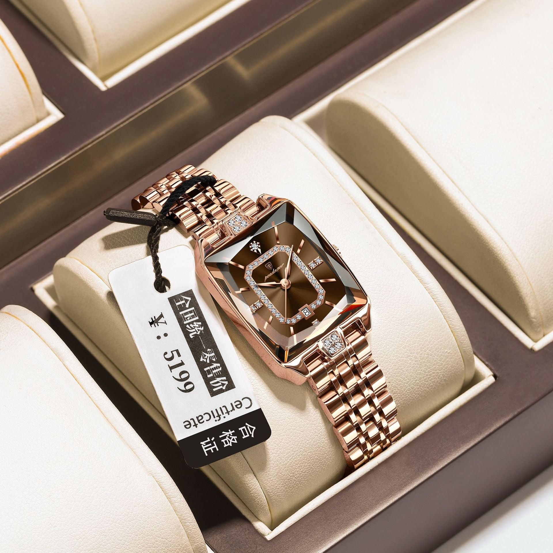 Swiss Brand Square Women's Watch New Luxury Waterproof Fashion Wristwatch Live Streaming Foreign Trade Hot Item Dropshipping