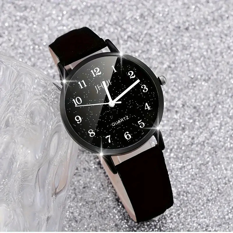 Foreign Trade Hot-Selling Fashion Digital Matte Women's Watch Female Watch Women's Model Wristwatch Leather Strap Quartz Watch Student Watch