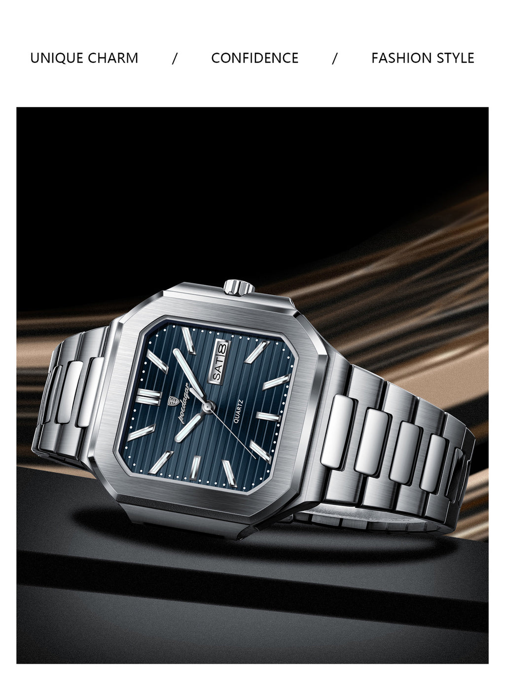 Swiss Brand Dual Calendar Watch for Men Waterproof Luminous Luxury Quartz Watch Live Streaming Foreign Trade Hot Item Dropshipping