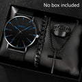 Cross-border Watch Set Business High-end Men's Watch Mesh Strap Glass Quartz Watch Men's Watch Cross-border Wholesale