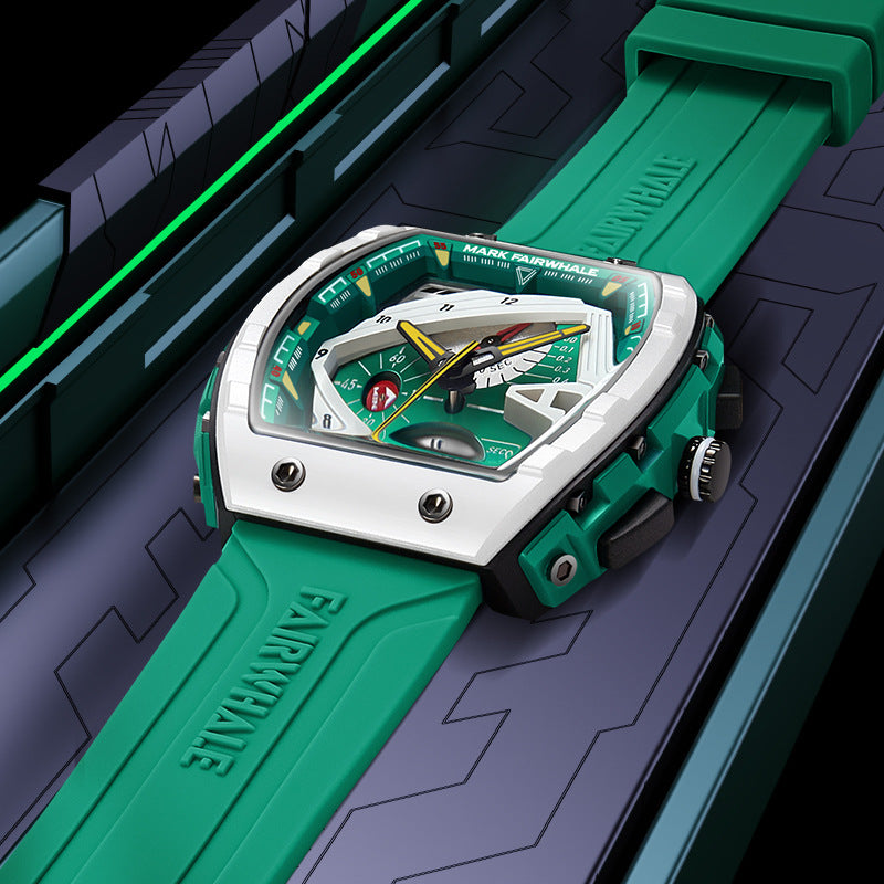 Mark Huafei Mark Fairwhale Brand Watch Men's Quartz Watch Multifunctional Barrel Shape Popular Watch