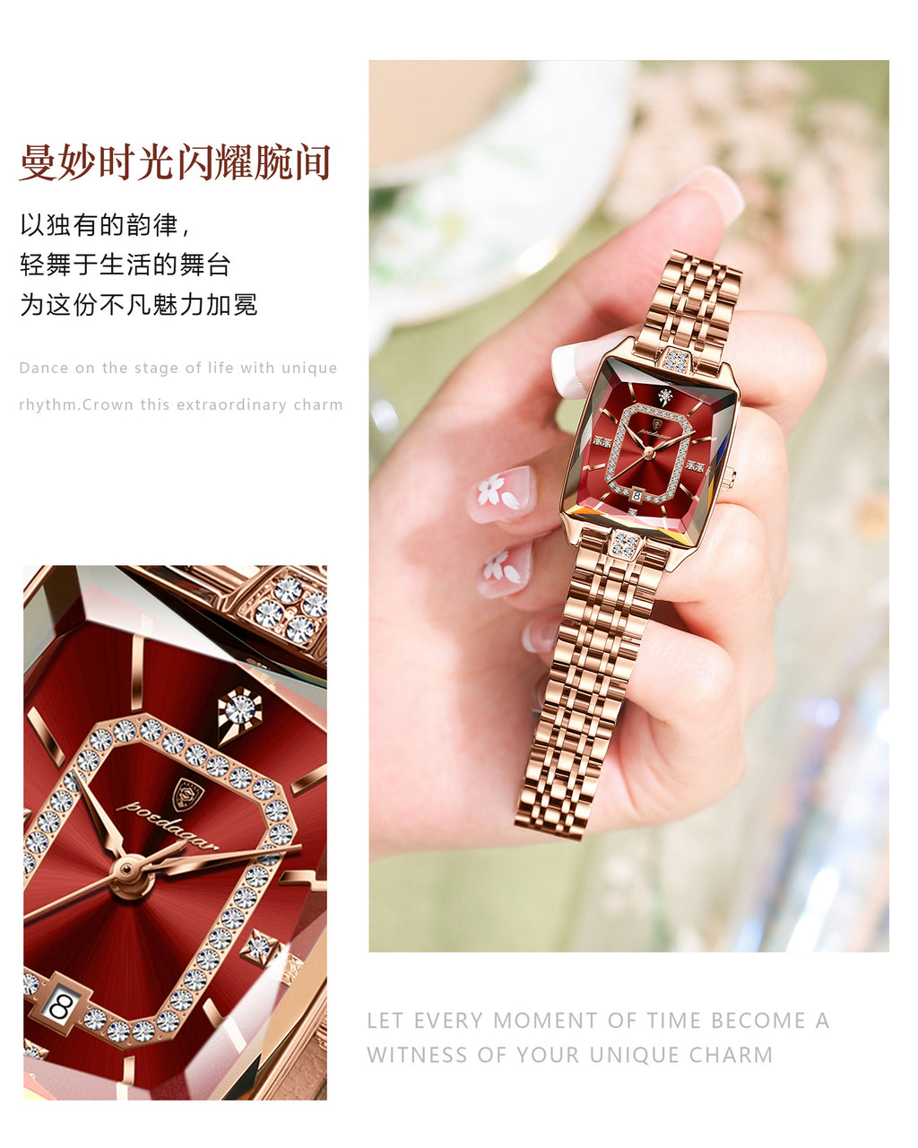 Swiss Brand Square Women's Watch New Luxury Waterproof Fashion Wristwatch Live Streaming Foreign Trade Hot Item Dropshipping