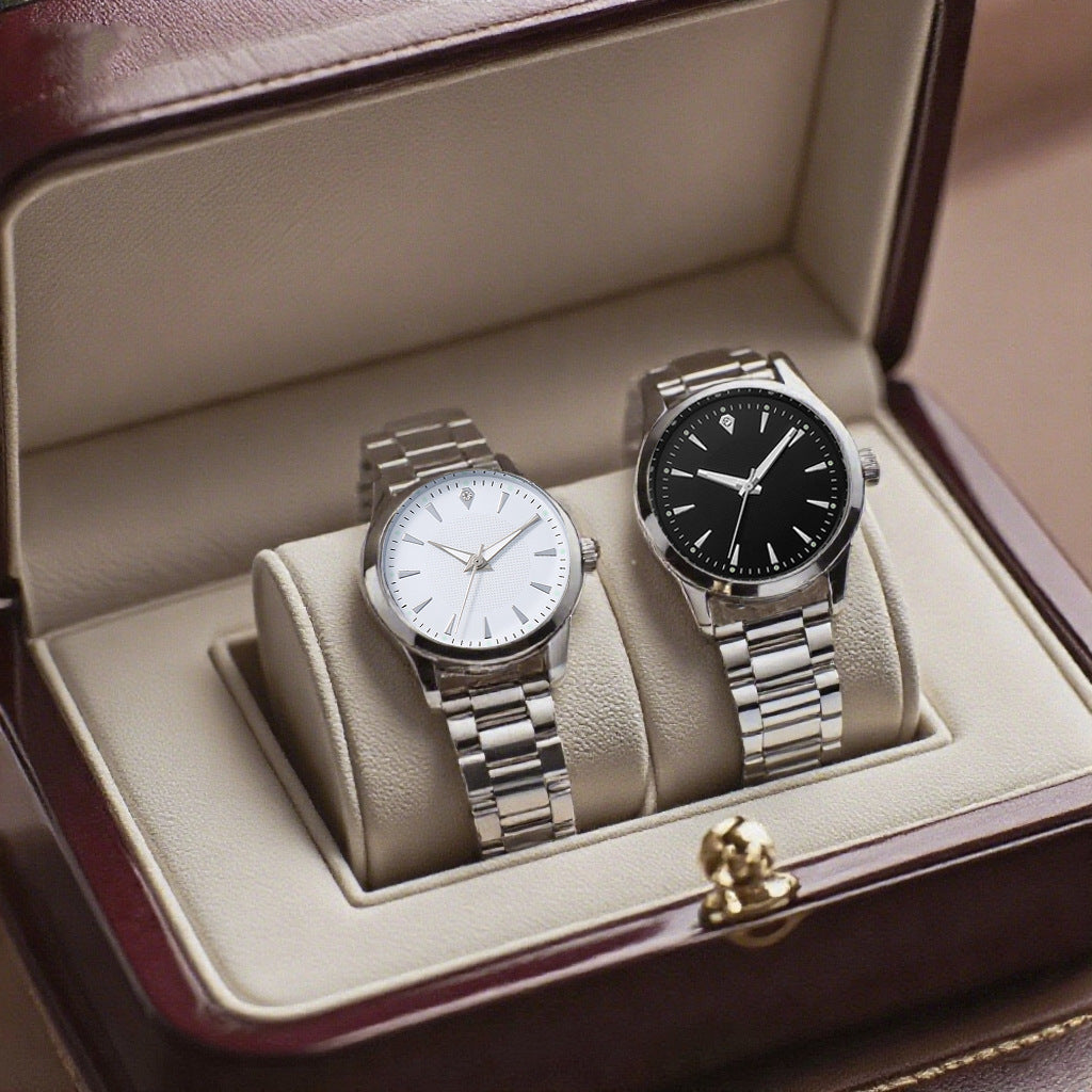 New Couple Watches Steel Band Women's Light Luxury High-end Feel Watches Men's and Women's Quartz Watches Gift Watches Manufacturer In Stock
