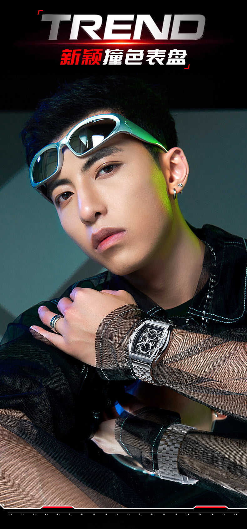 Mark Huafei Mark Fairwhale Brand multifunctional luminous chronograph skeleton hot-selling waterproof quartz watch