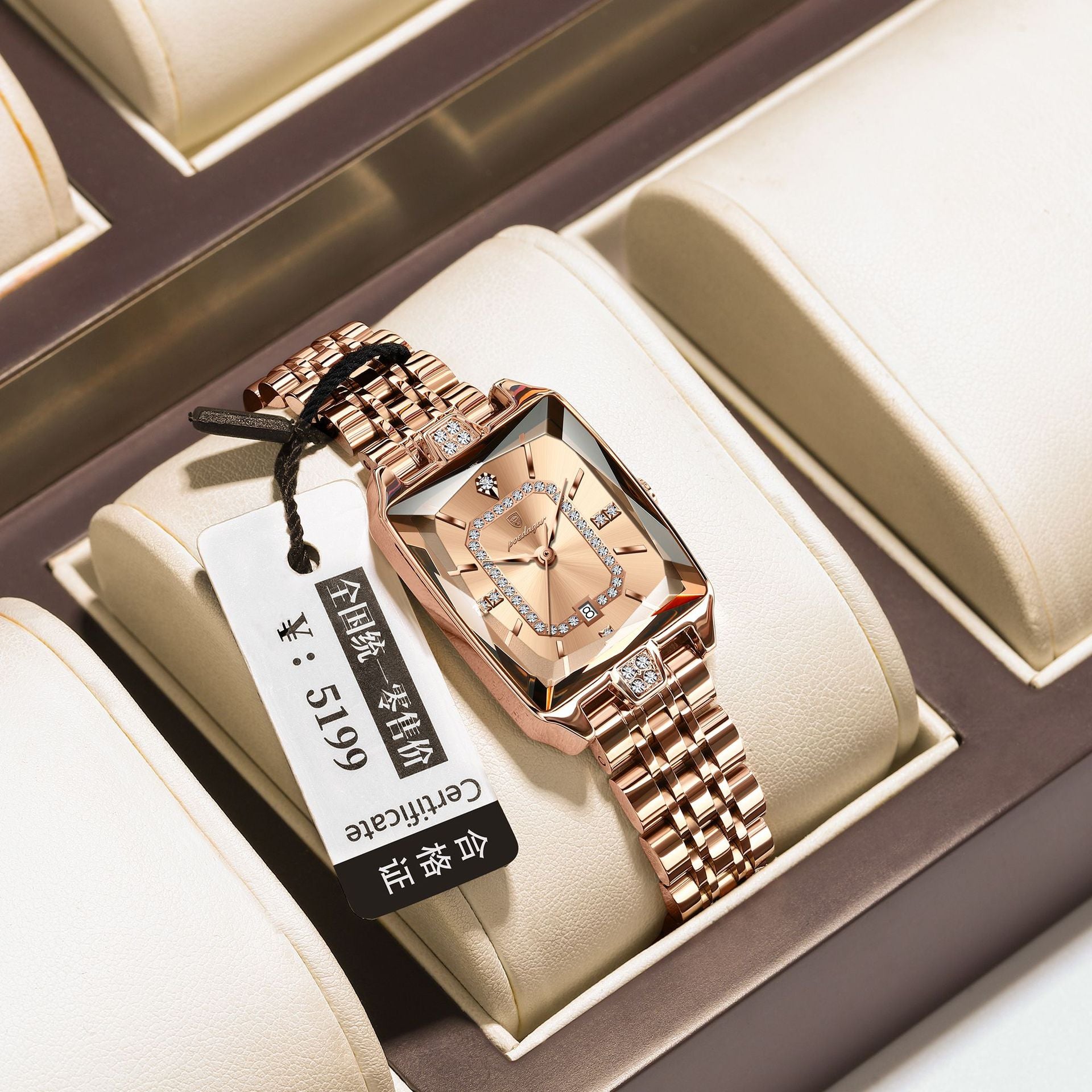 Swiss Brand Square Women's Watch New Luxury Waterproof Fashion Wristwatch Live Streaming Foreign Trade Hot Item Dropshipping