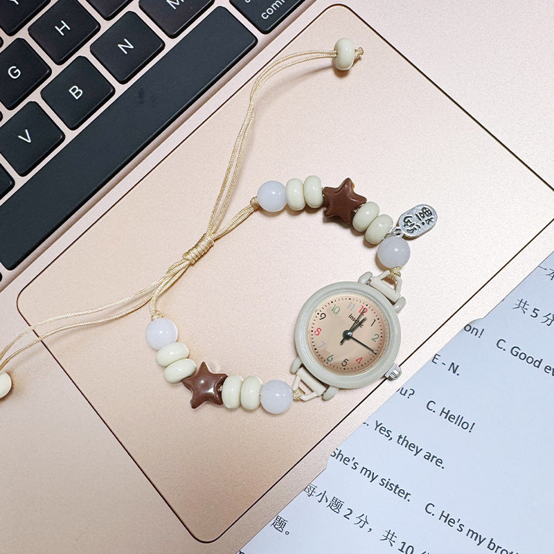 E-commerce hot-selling product Ins Student Watch Dopamine Small Artistic Watch for Female Students High-end Exam Watch