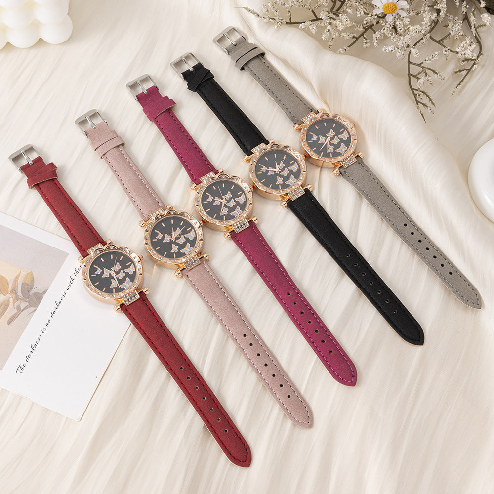 New TikTok Hot-Selling Women's Watch Fashionable and Unique Simple Wristwatch Butterfly Digital Belt Watch Wholesale