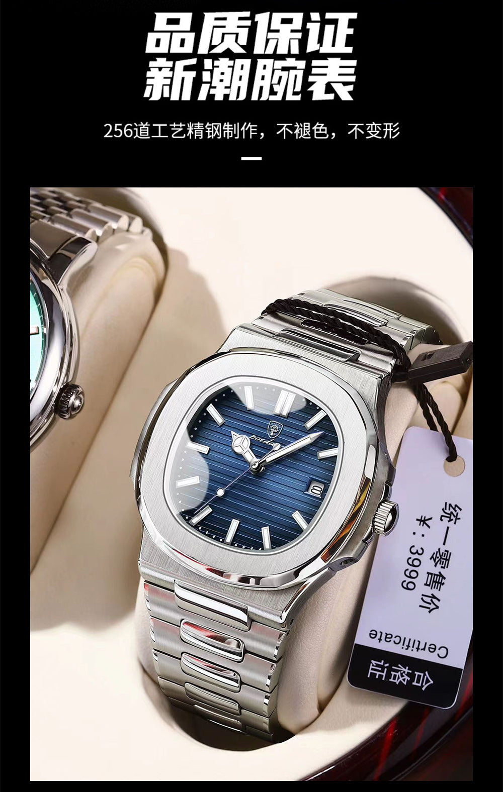 Swiss Brand New Waterproof Ultra-Thin Men's Watch Calendar Quartz Watch Live Export Hot Item Dropshipping