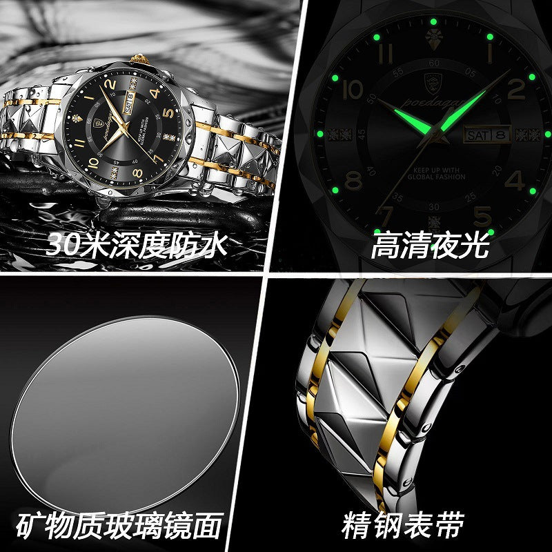 Swiss Brand New Men's Watch Luxury Waterproof Luminous Quartz Wristwatch Live Streaming Foreign Trade Hot Item Dropshipping
