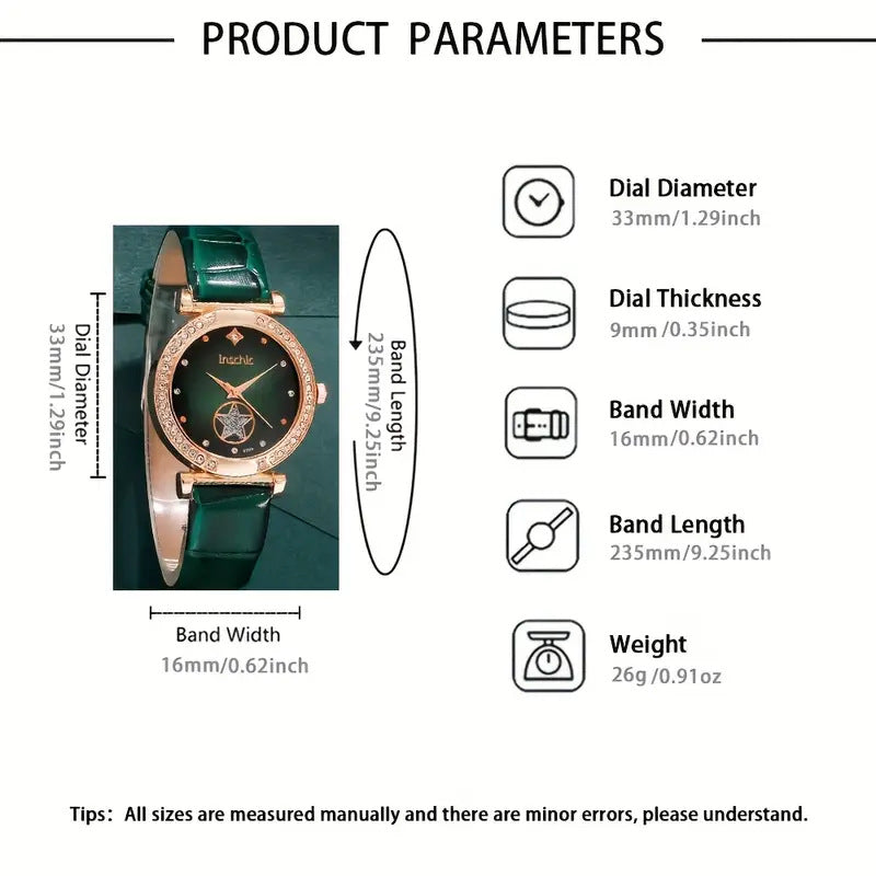 Cross-border E-commerce Watch Set Factory Wholesale Women's Watch Quartz Watch Gift Box Fashion Trendy Watch Set