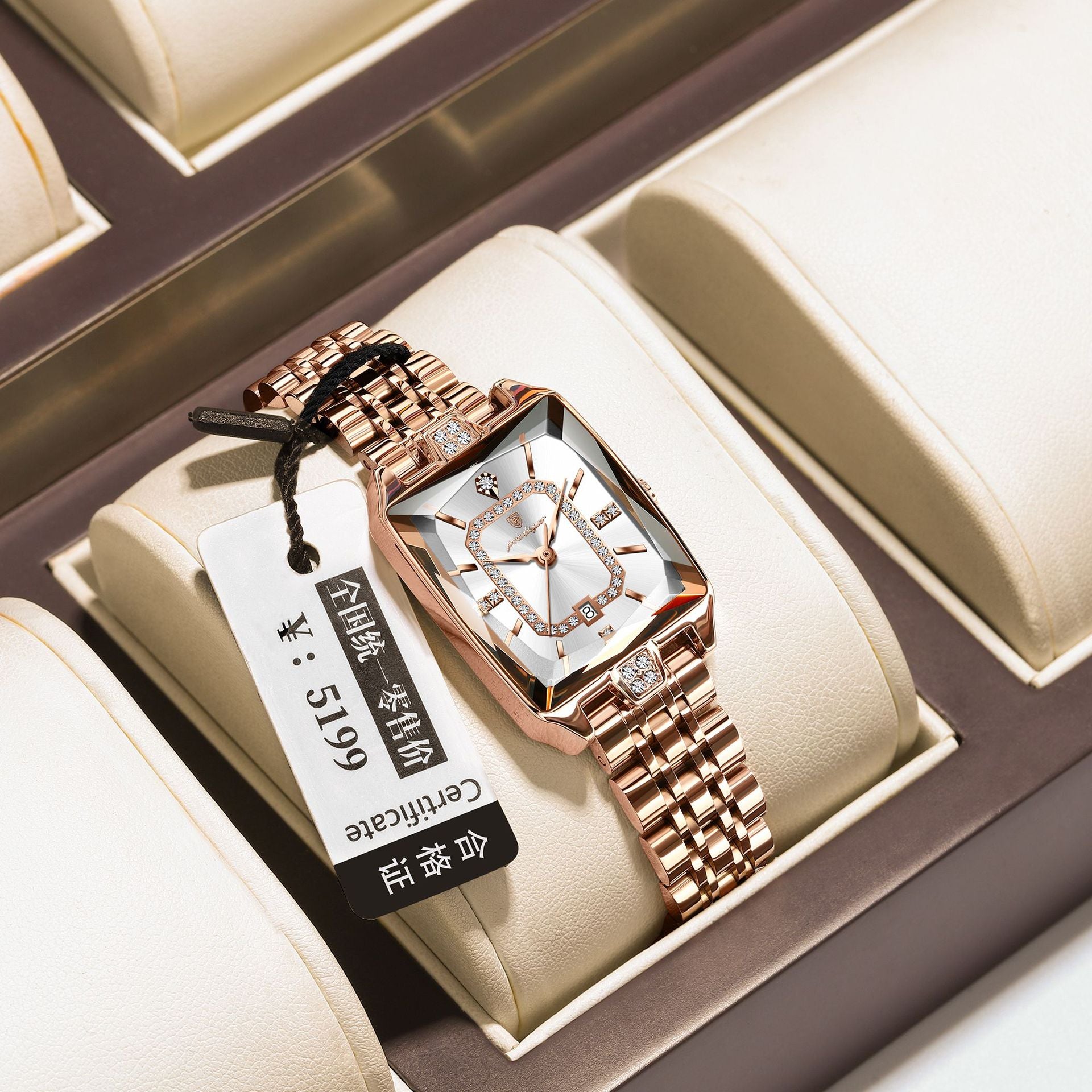 Swiss Brand Square Women's Watch New Luxury Waterproof Fashion Wristwatch Live Streaming Foreign Trade Hot Item Dropshipping