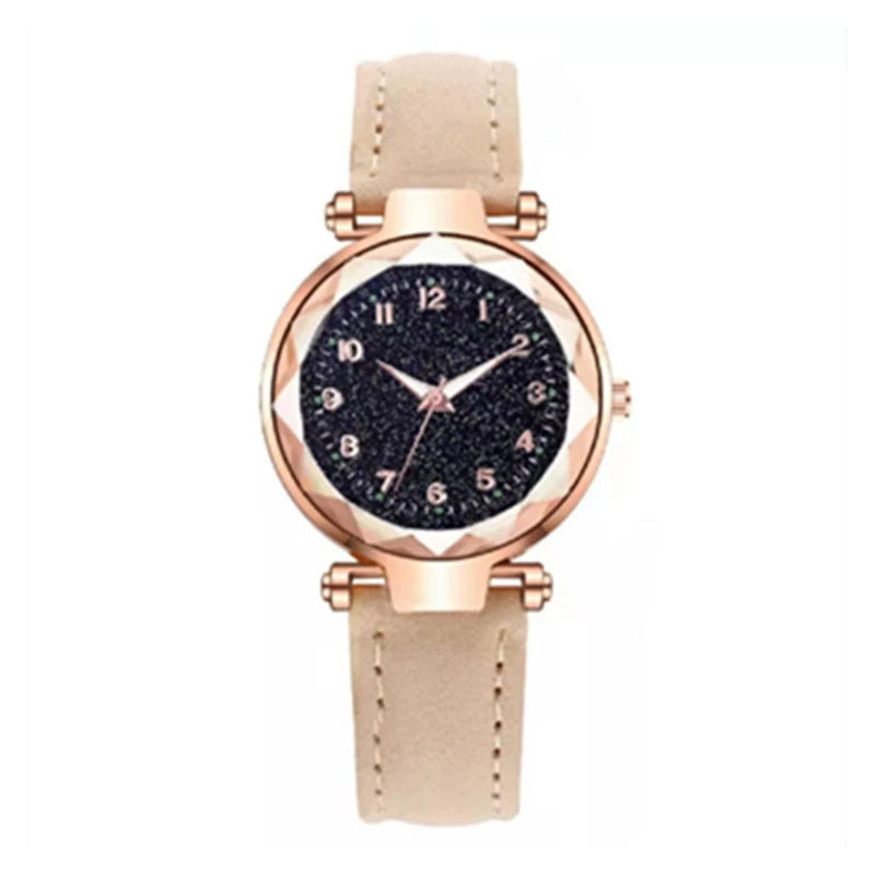 Grinding Digital Belt Women's Starry Sky Luminous Watch Women's Watch Dial Manufacturer In Stock Quartz Watch Wholesale