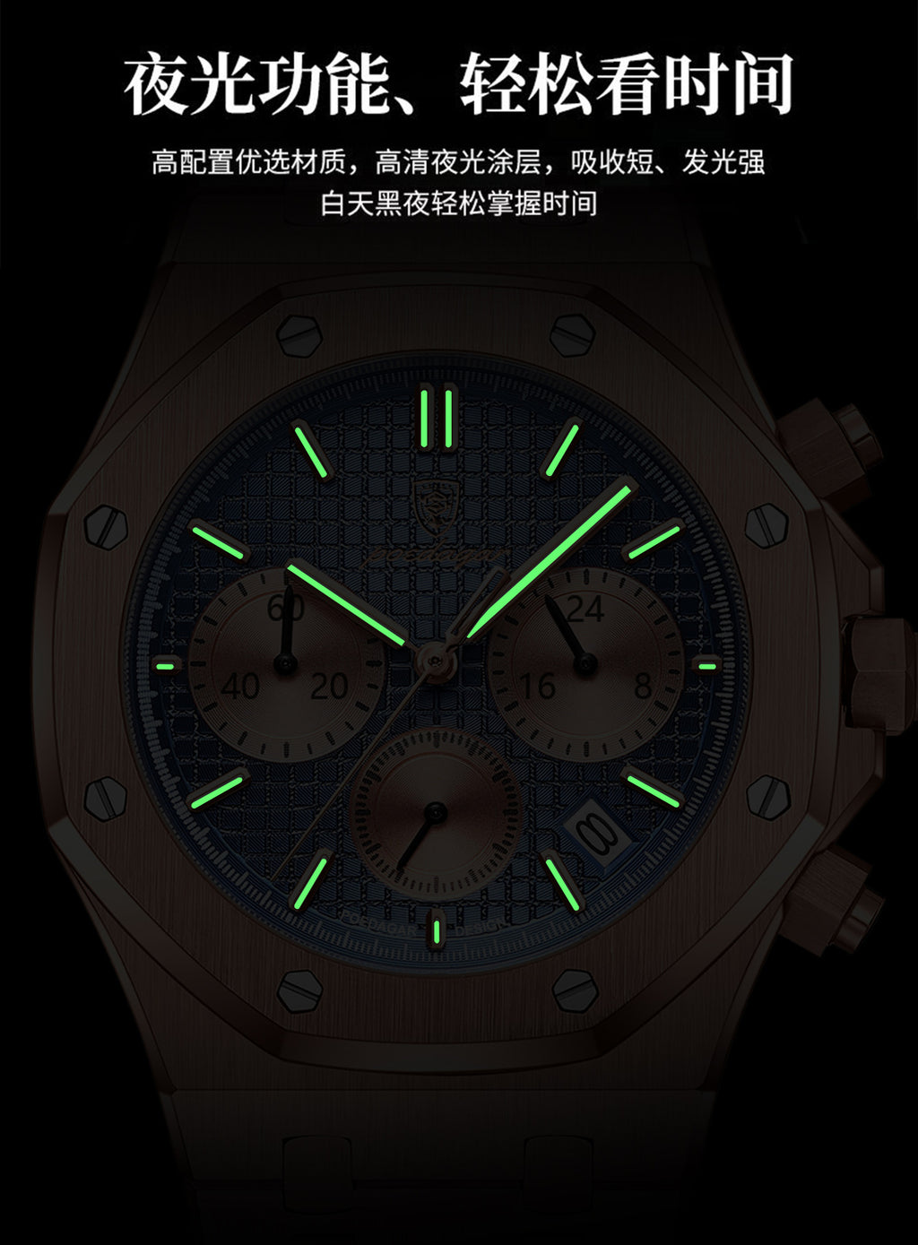 Swiss Brand Multifunctional New Men's Watch Waterproof Luminous Quartz Watch Live Export Hot Item Dropshipping