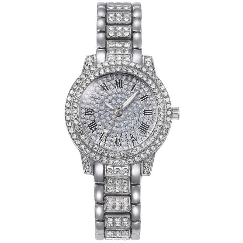 Factory In-Stock Diamond-Studded Roman Pattern Women's Watch Starry Sky Diamond-Studded Quartz Fashion Women's Watch Bracelet Treasure Bowl