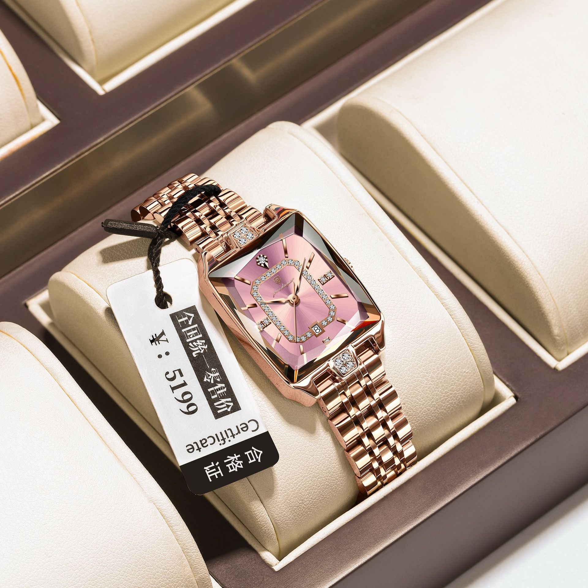 Swiss Brand Square Women's Watch New Luxury Waterproof Fashion Wristwatch Live Streaming Foreign Trade Hot Item Dropshipping