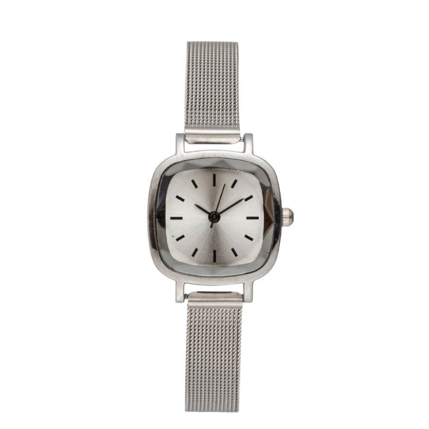 Internet Celebrity Compact Casual Retro ins Trendy Square Steel Strap Quartz Waterproof Mesh Strap Women's Watch Fashion Small Square Watch