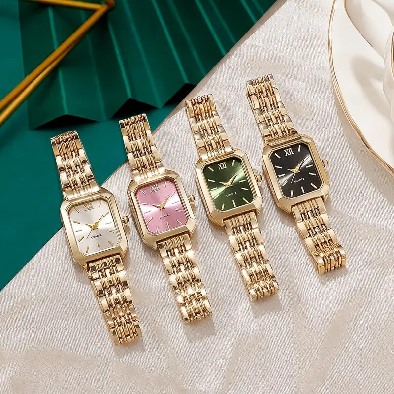 Cross-border hot ins Wind Steel Band Women's Watch Fashion Simple Square Quartz Wristwatch Female Student Versatile Watch