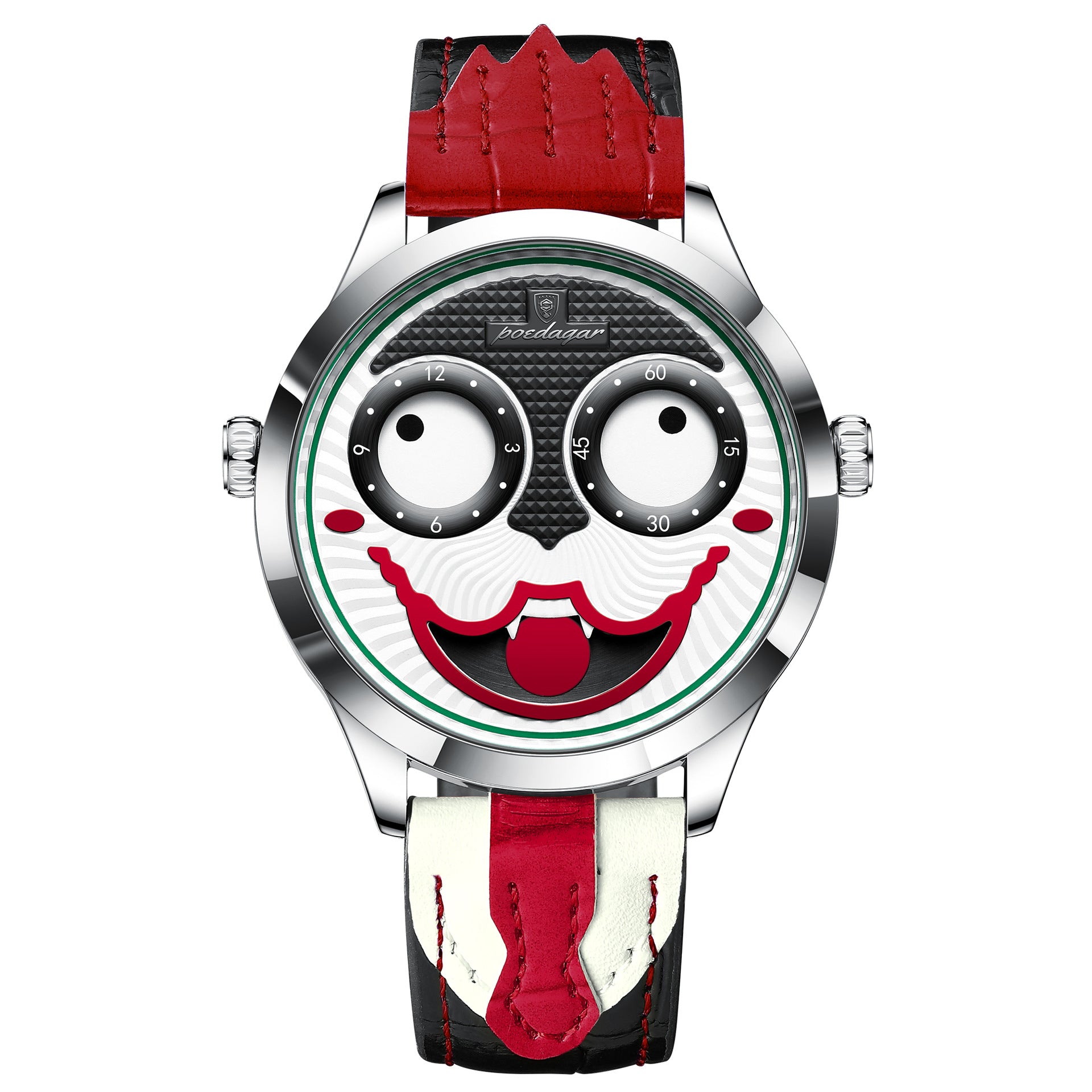 Swiss Brand Cross-Border Clown Men's Watch Fashion Waterproof Leather Strap Wristwatch Live Streaming Foreign Trade Hot Item One-Piece Dropshipping