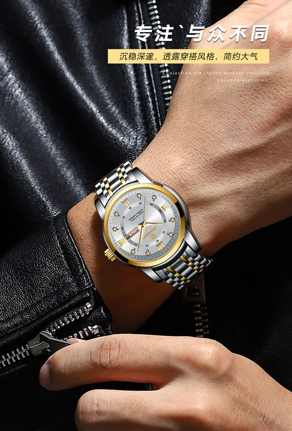 Swiss Brand Waterproof New Men's Watch Dual Calendar Luminous Quartz Watch Live Export Hot Item Dropshipping