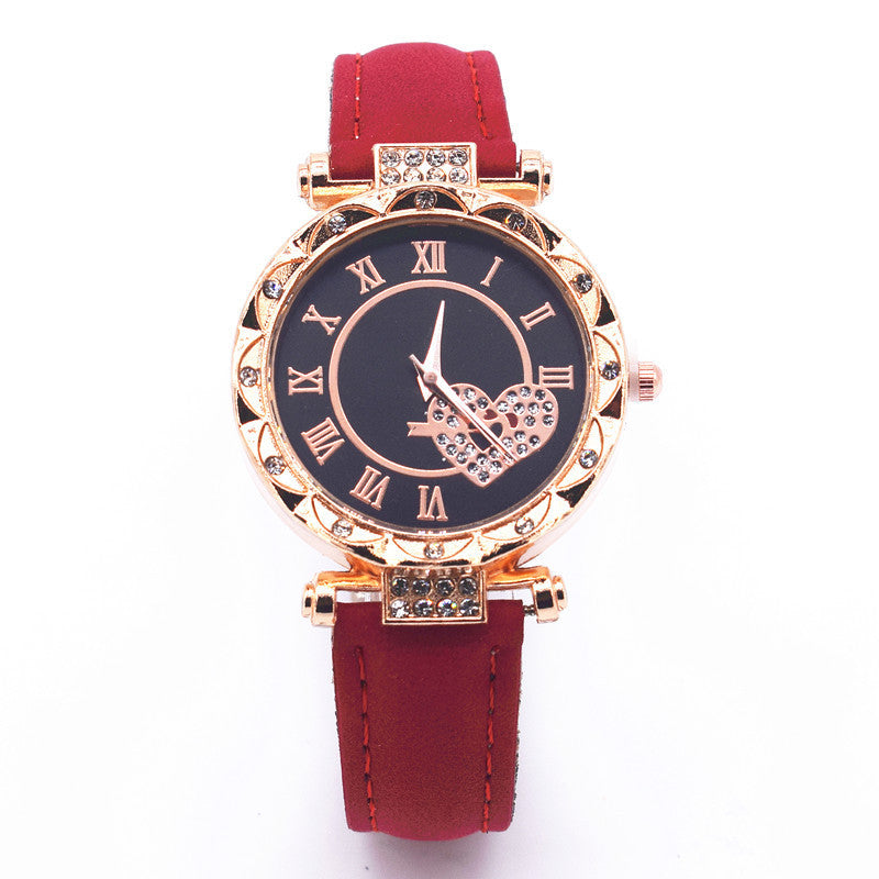 Cross-Border Hot-Selling Women's Watches Wholesale Heart Simple Personality Women's Watches Female Student Decorative Wristwatches Quartz Watches