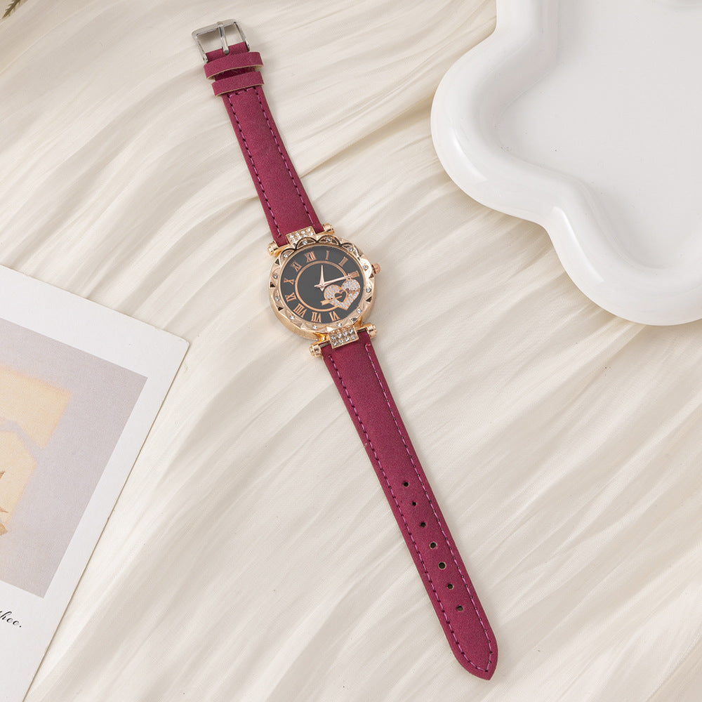 Cross-border foreign trade women's elegant watch ins Popular style diamond-encrusted mother-of-pearl simple fashion quartz watch