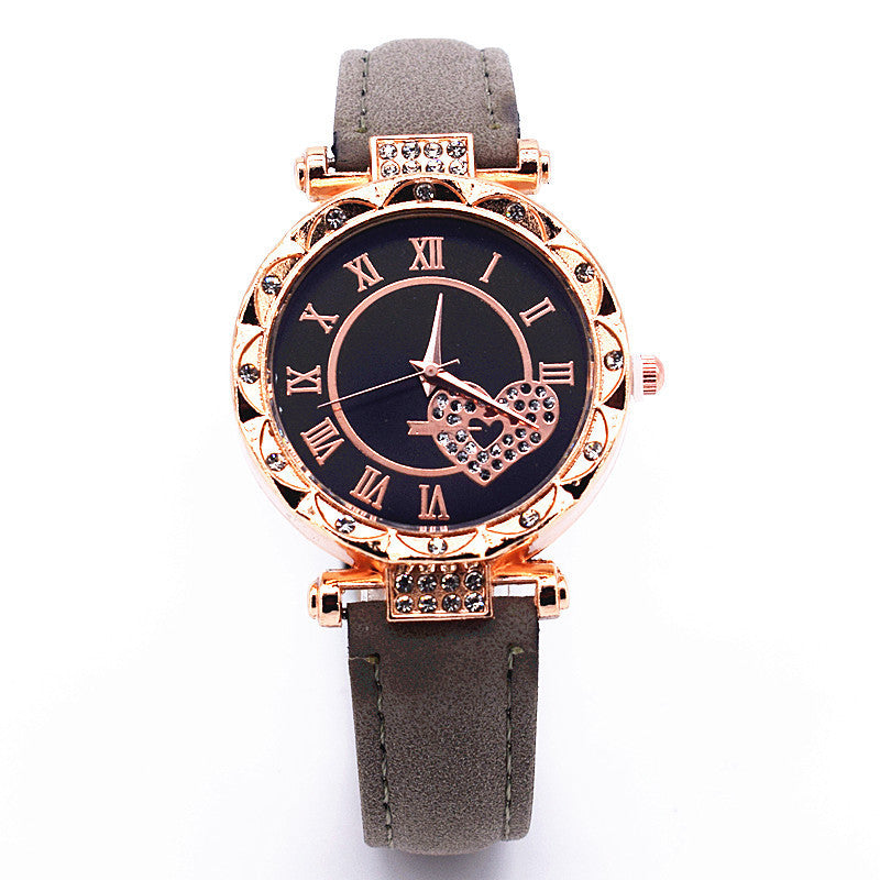 Cross-Border Hot-Selling Women's Watches Wholesale Heart Simple Personality Women's Watches Female Student Decorative Wristwatches Quartz Watches