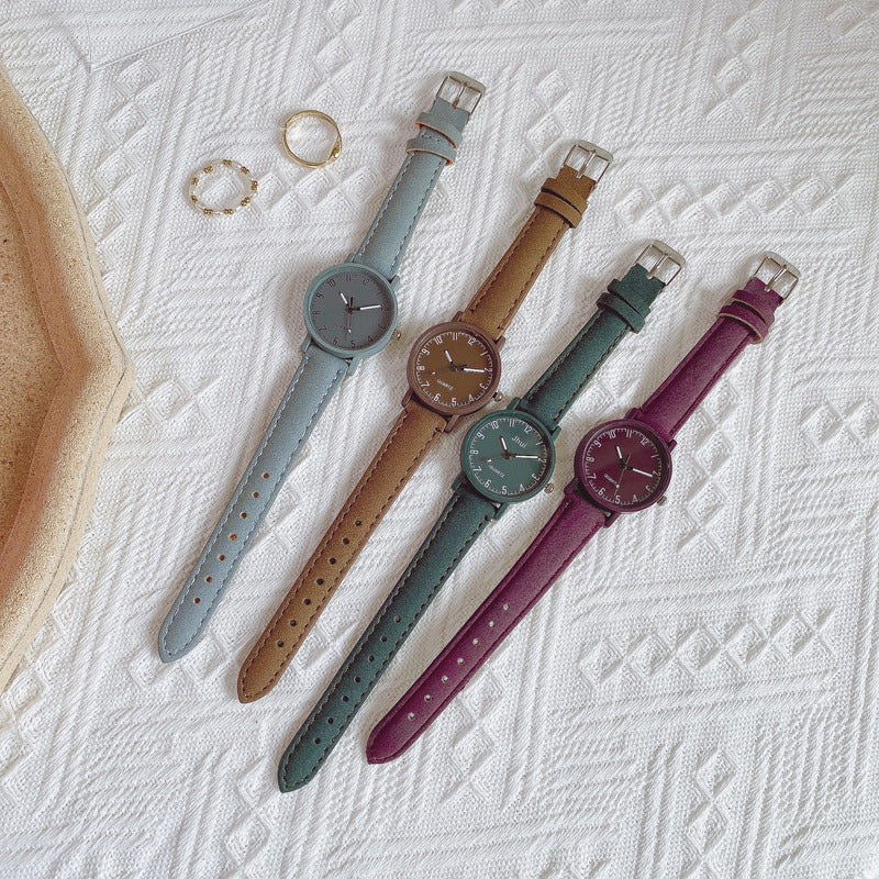 Cross-Border Fashion Retro Scale Digital Belt Women's Watch Fresh Casual Quartz Watch for Primary and Secondary School Students Wholesale