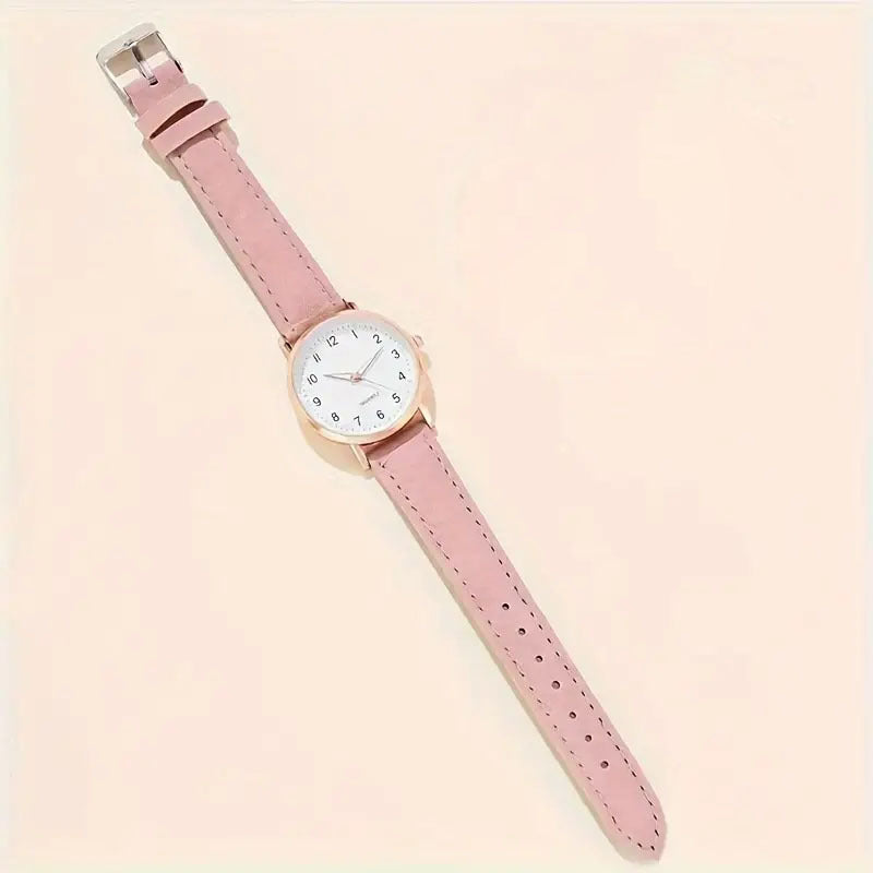 Cross-Border Simple Design Leather Strap Women's Watch High-End Feel Fresh Decorative Watch for Girls