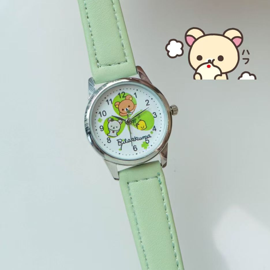 Japanese Style Hot Sale Rilakkuma Watch for Women Simple Cartoon Girl Watch Cute Student Party Women's Wristwatch Wholesale