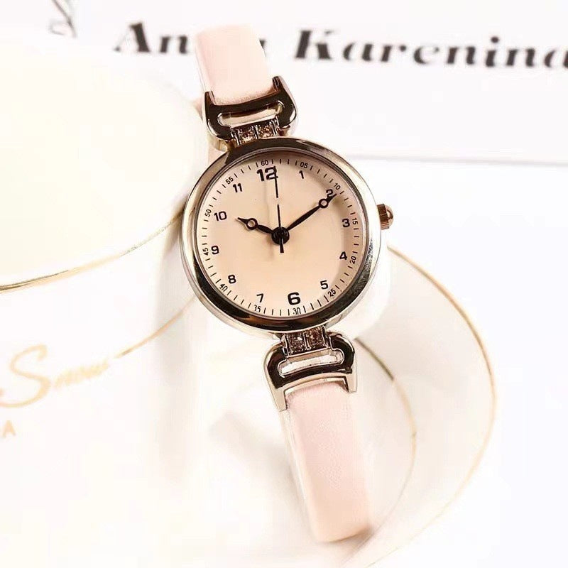 Retro Exam Watch for Women Students ins High-Value Light Luxury British Style Small Dial Women's Quartz Watch