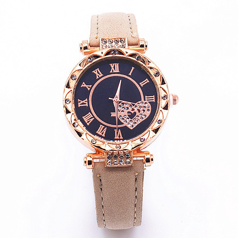Cross-Border Hot-Selling Women's Watches Wholesale Heart Simple Personality Women's Watches Female Student Decorative Wristwatches Quartz Watches