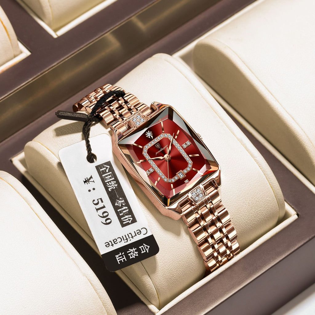 Swiss Brand Square Women's Watch New Luxury Waterproof Fashion Wristwatch Live Streaming Foreign Trade Hot Item Dropshipping