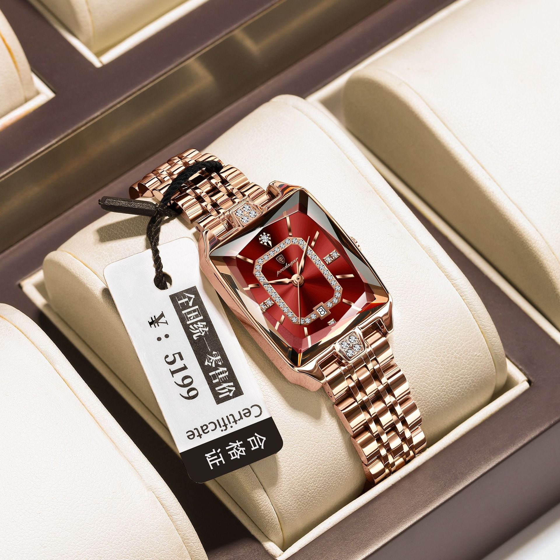 Swiss Brand Square Women's Watch New Luxury Waterproof Fashion Wristwatch Live Streaming Foreign Trade Hot Item Dropshipping