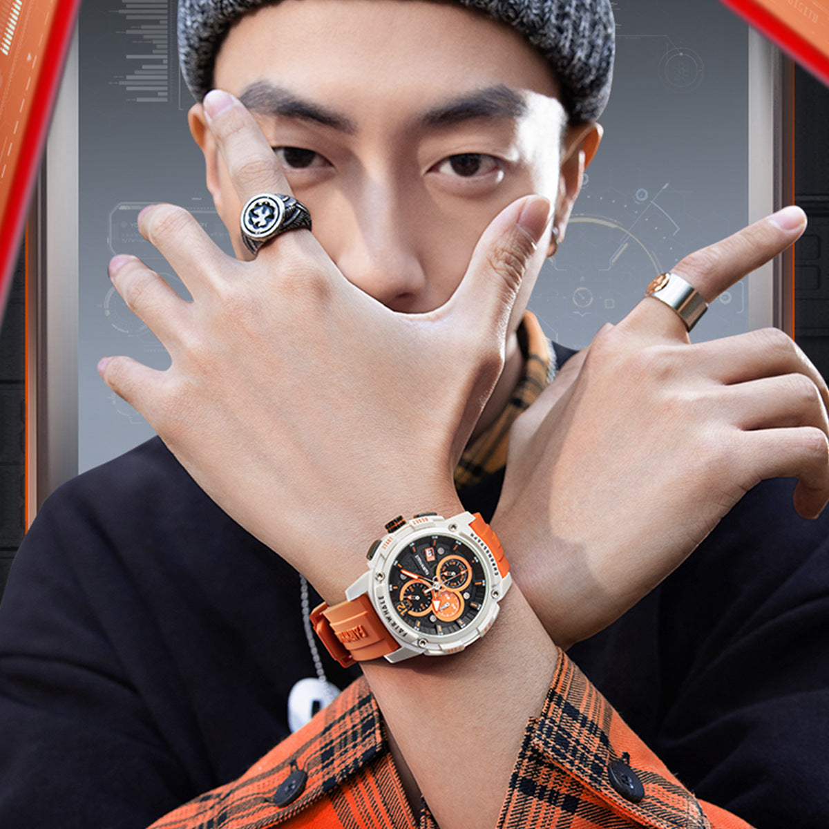 Mark Huafei Mark Fairwhale Watch Wholesale Quartz Watch Multifunctional Watch Sports Waterproof High-End