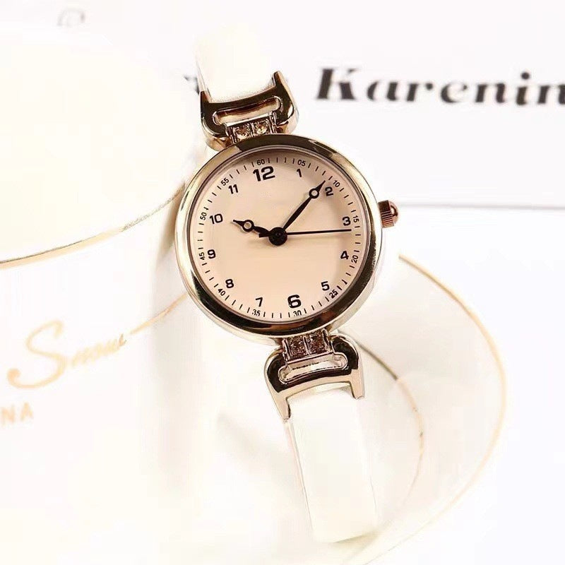 Retro Exam Watch for Women Students ins High-Value Light Luxury British Style Small Dial Women's Quartz Watch