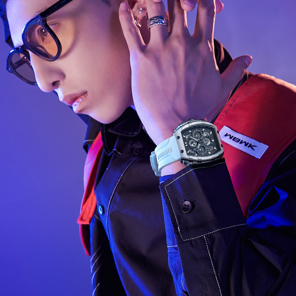 Mark Huafei Mark Fairwhale Brand Watch Men's Multifunctional Quartz Watch Wine Barrel Casual Sports Watch