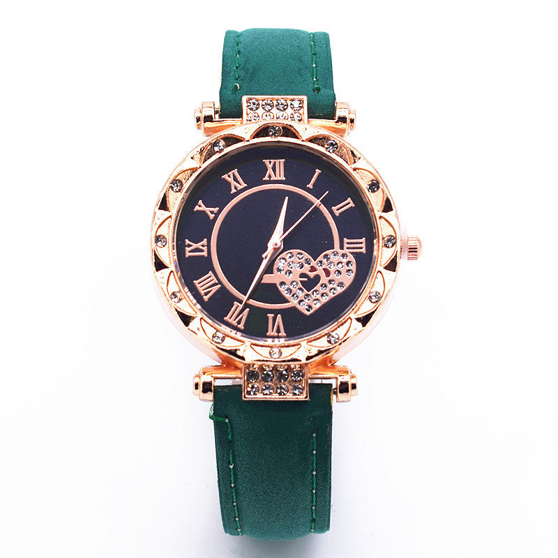 Cross-Border Hot-Selling Women's Watches Wholesale Heart Simple Personality Women's Watches Female Student Decorative Wristwatches Quartz Watches