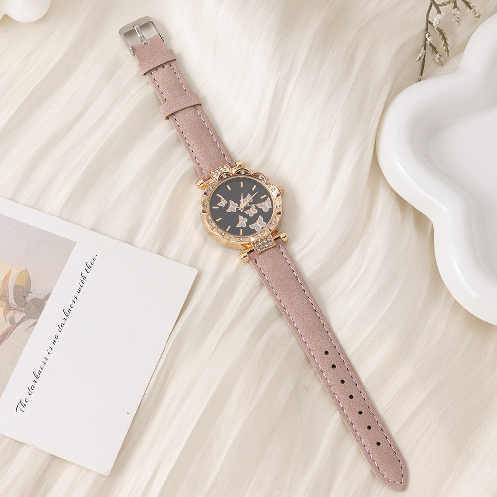 New TikTok Hot-Selling Women's Watch Fashionable and Unique Simple Wristwatch Butterfly Digital Belt Watch Wholesale